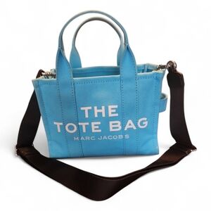 Marc Jacobs Sky Blue Canvas Tote with Black Strap